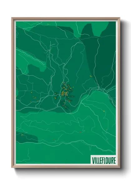 Une affiche de carte sur Villefloure