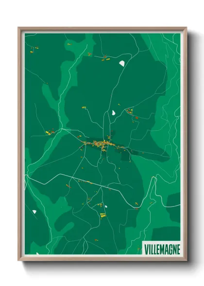 Une affiche de carte sur Villemagne