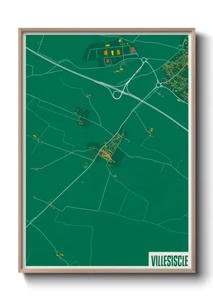 Une affiche de carte sur Villesiscle