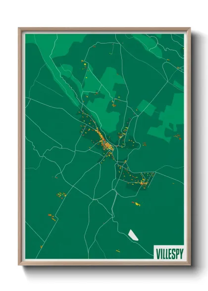 Une affiche de carte sur Villespy