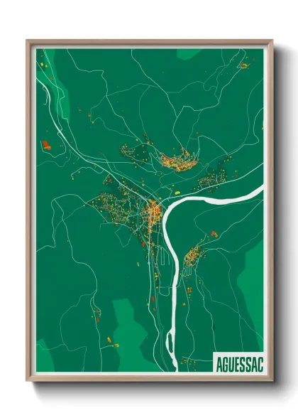 Une affiche de carte sur Aguessac