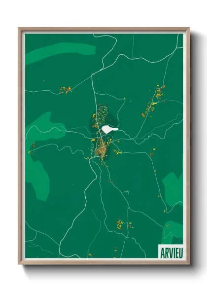 Une affiche de carte sur Arvieu