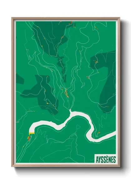 Une affiche de carte sur Ayssènes