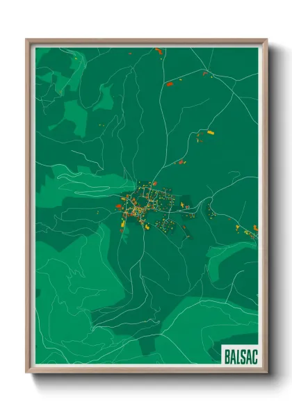 Une affiche de carte sur Balsac