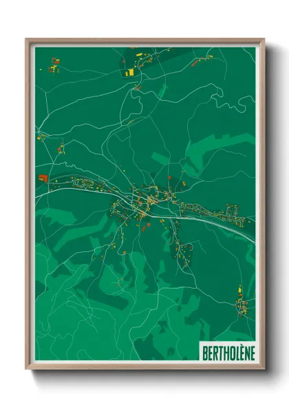 Une affiche de carte sur Bertholène