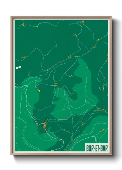 Une affiche de carte sur Bor-et-Bar
