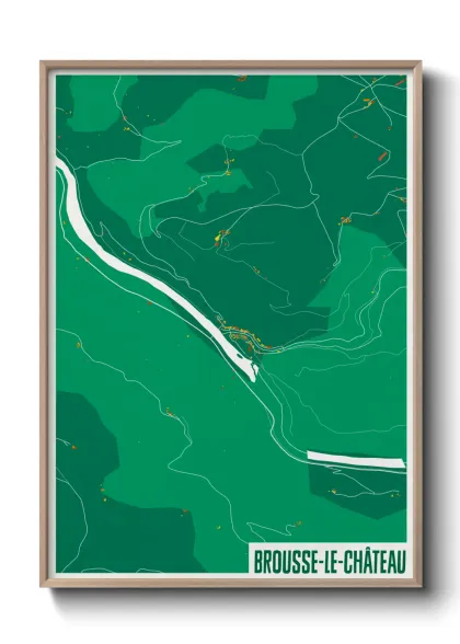 Une affiche de carte sur Brousse-le-Château