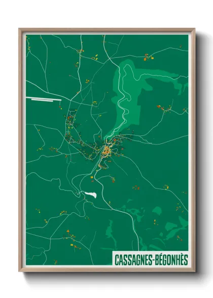 Une affiche de carte sur Cassagnes-Bégonhès