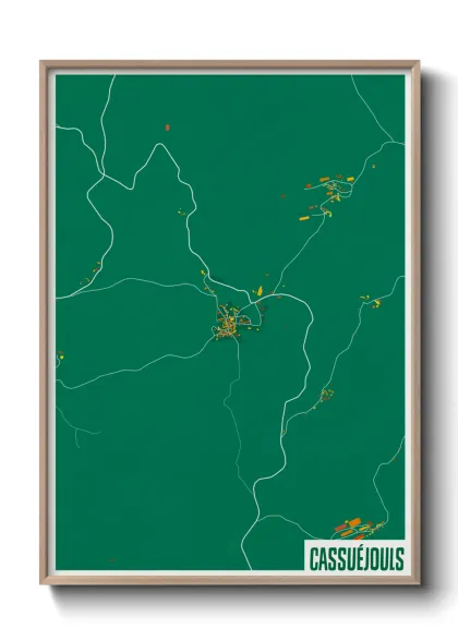 Une affiche de carte sur Cassuéjouls