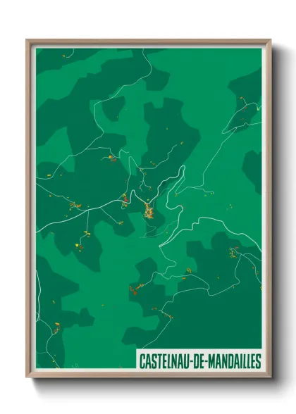 Une affiche de carte sur Castelnau-de-Mandailles