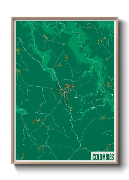 Une affiche de carte sur Colombiès
