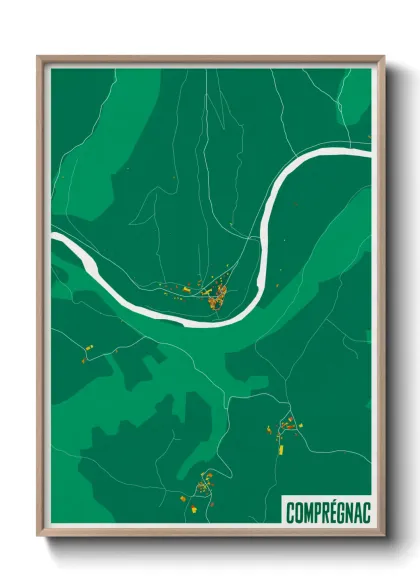Une affiche de carte sur Comprégnac