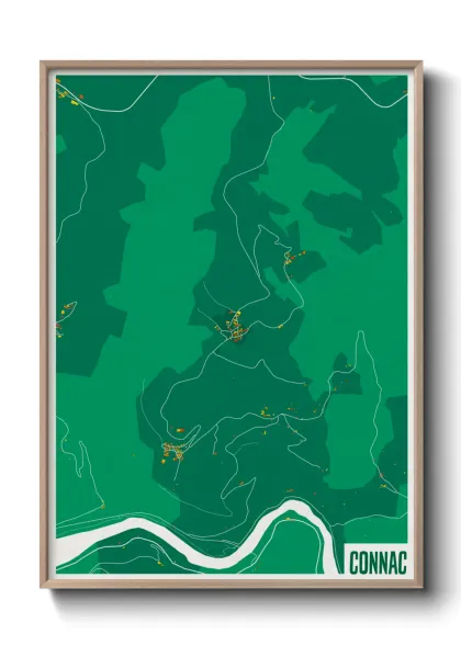 Une affiche de carte sur Connac