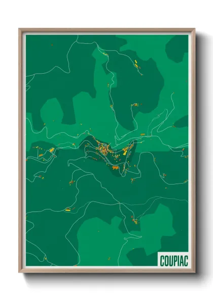Une affiche de carte sur Coupiac