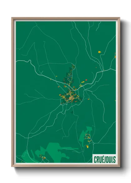 Une affiche de carte sur Cruéjouls