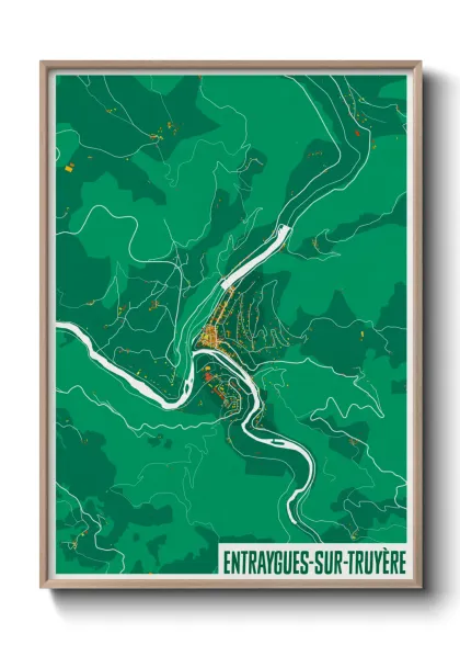 Une affiche de carte sur Entraygues-sur-Truyère