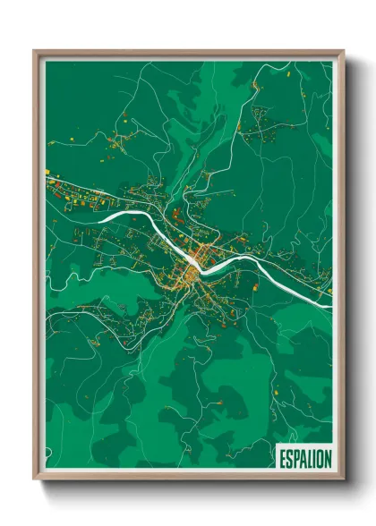 Une affiche de carte sur Espalion