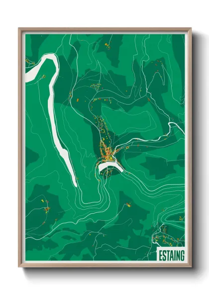 Une affiche de carte sur Estaing