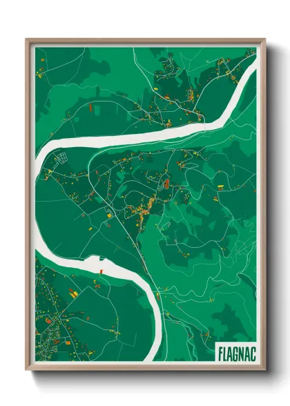 Une affiche de carte sur Flagnac