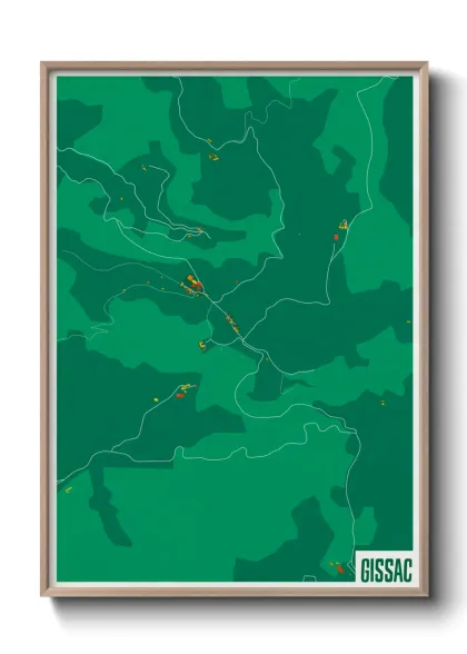 Une affiche de carte sur Gissac