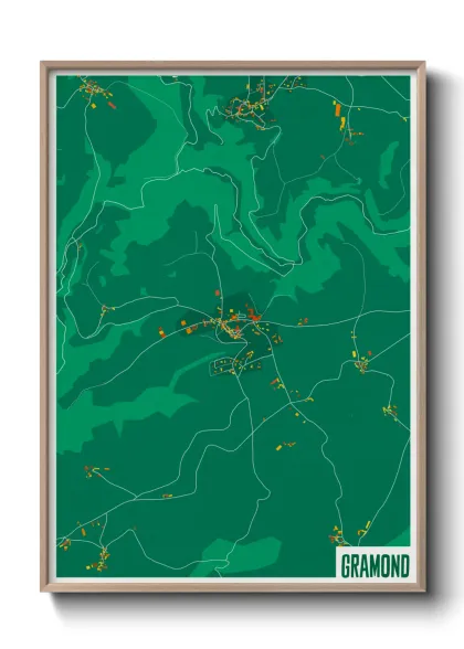 Une affiche de carte sur Gramond