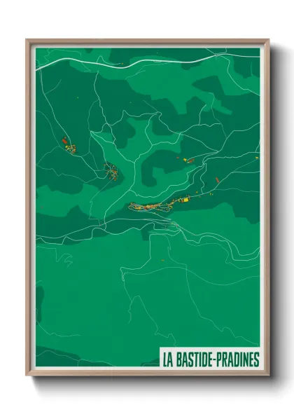 Une affiche de carte sur La Bastide-Pradines
