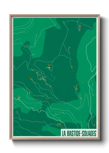 Une affiche de carte sur La Bastide-Solages