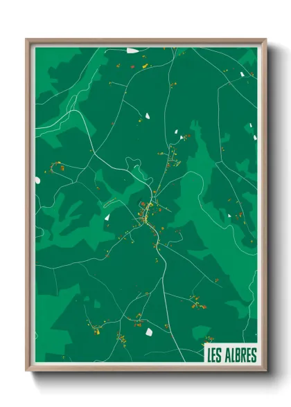 Une affiche de carte sur Les Albres