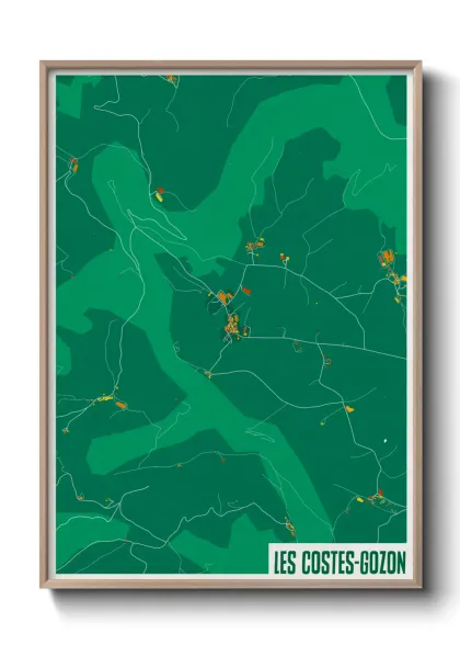 Une affiche de carte sur Les Costes-Gozon