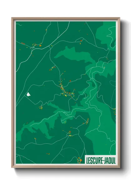 Une affiche de carte sur Lescure-Jaoul