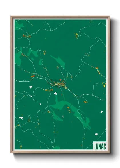 Une affiche de carte sur Lunac