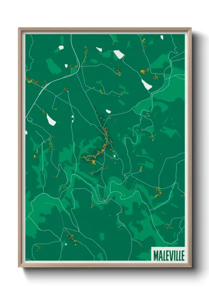 Une affiche de carte sur Maleville