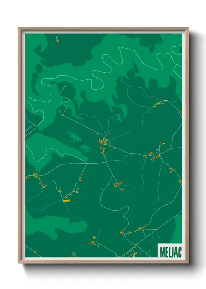 Une affiche de carte sur Meljac