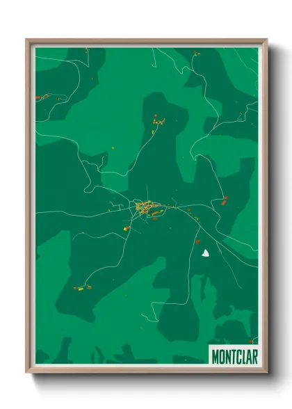 Une affiche de carte sur Montclar