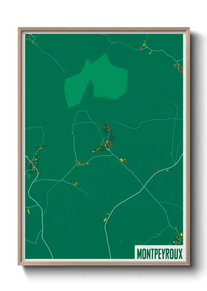 Une affiche de carte sur Montpeyroux
