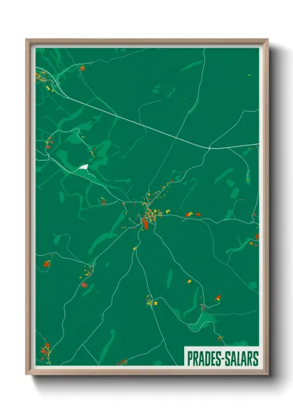 Une affiche de carte sur Prades-Salars