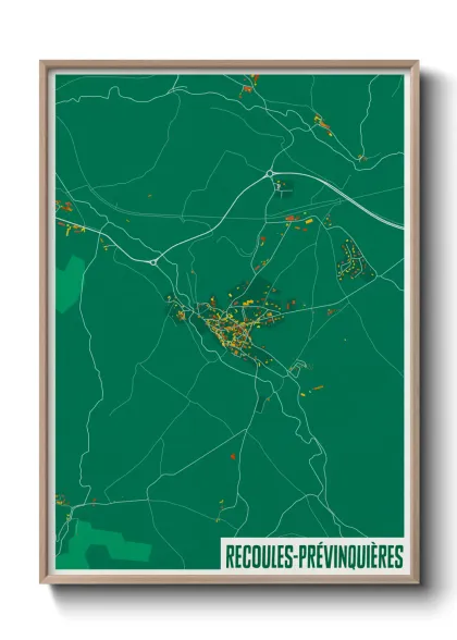 Une affiche de carte sur Recoules-Prévinquières