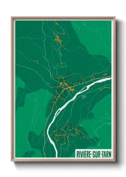 Une affiche de carte sur Rivière-sur-Tarn