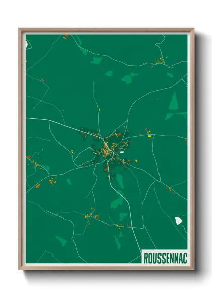 Une affiche de carte sur Roussennac