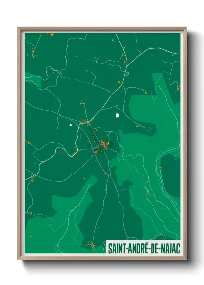 Une affiche de carte sur Saint-André-de-Najac