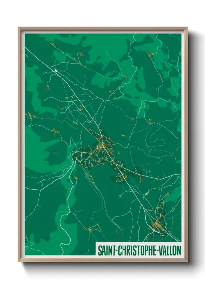 Une affiche de carte sur Saint-Christophe-Vallon
