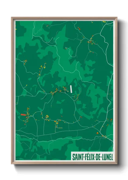 Une affiche de carte sur Saint-Félix-de-Lunel