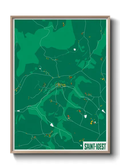 Une affiche de carte sur Saint-Igest