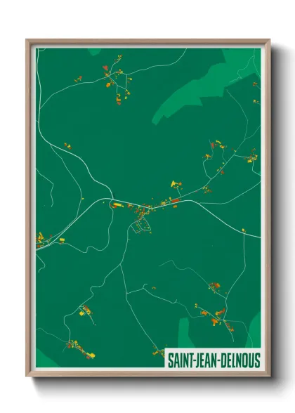 Une affiche de carte sur Saint-Jean-Delnous
