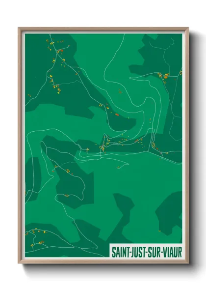 Une affiche de carte sur Saint-Just-sur-Viaur