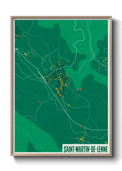Une affiche de carte sur Saint-Martin-de-Lenne