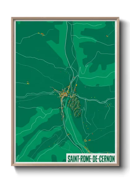 Une affiche de carte sur Saint-Rome-de-Cernon