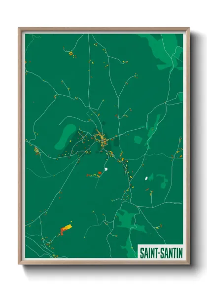 Une affiche de carte sur Saint-Santin