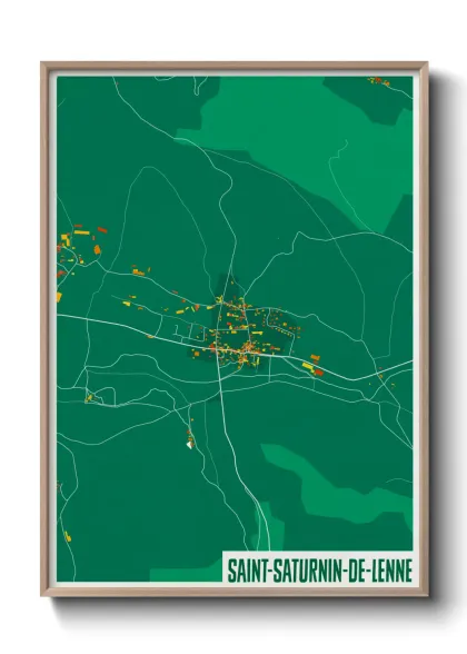 Une affiche de carte sur Saint-Saturnin-de-Lenne