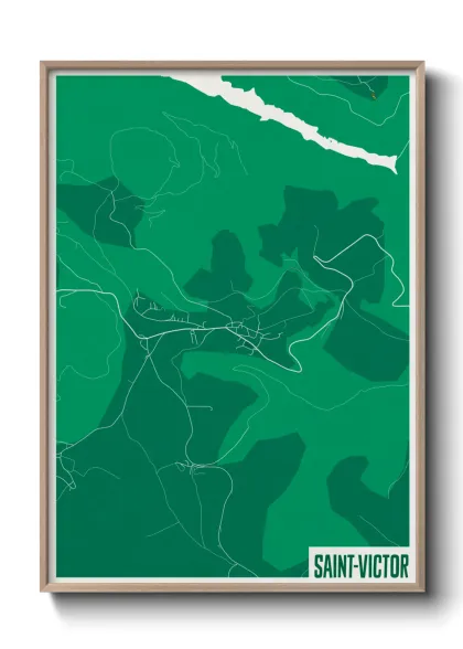 Une affiche de carte sur Saint-Victor